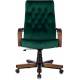 Кресло руководителя Бюрократ T-9928WALNUT Fabric зеленый Italia Green крестов. металл/дерево. Фото товара с разных ракурсов.