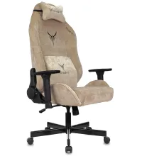 Кресло игровое Knight N1 Fabric бежевый Light-21 с подголов. крестов. металл