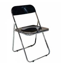 Стул складной глянцевый черный  "Style CF-015", хромированный каркас, пластик, 533248
