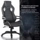 Игровое кресло  "Techno Pro GM-003", экокожа, черное/серое, вставки серые, 531814. Фото товара с разных ракурсов.