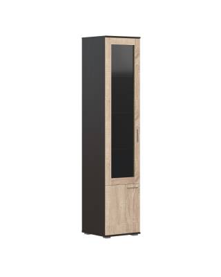Шкаф-витрина с комбинированными дверьми BRVGF 45(L) Дуб Сонома светлый/Легно темный 450х450х2100 